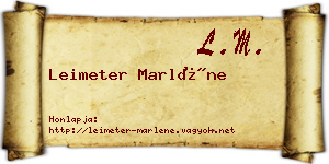 Leimeter Marléne névjegykártya